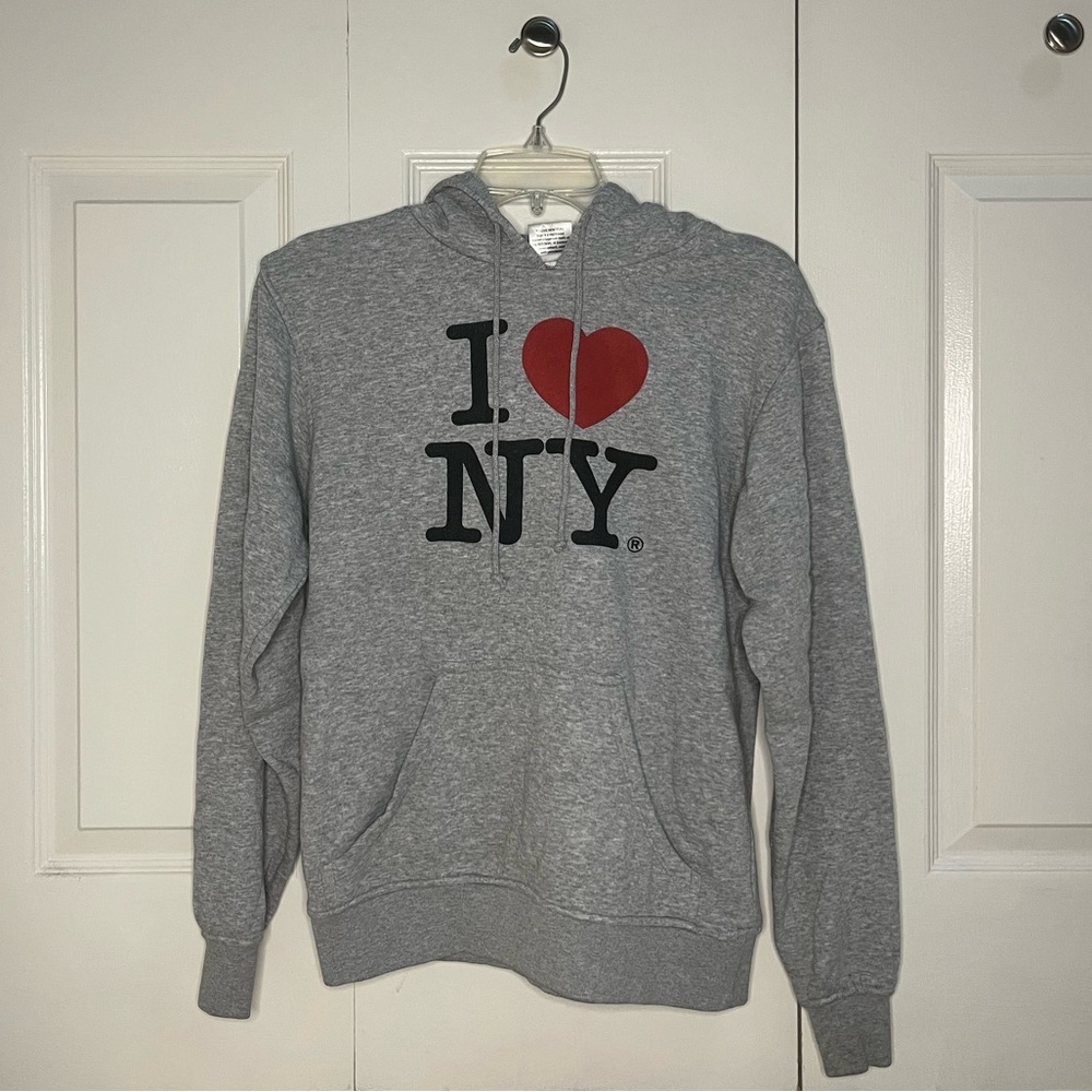 I Love NY Sweatshirt Hoodie Gray